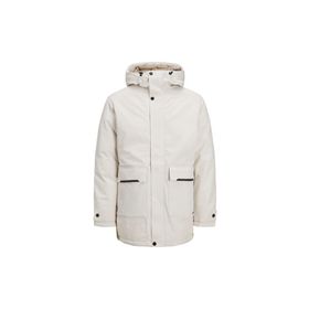 Jack & Jones 12211896 Kapüşonlu Bej Erkek Kaban