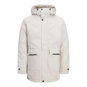 Jack & Jones 12211896 Kapüşonlu Bej Erkek Kaban
