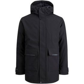 Jack & Jones 12211896 Kapüşonlu Siyah Erkek Kaban