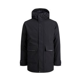 Jack & Jones 12211896 Kapüşonlu Siyah Erkek Kaban