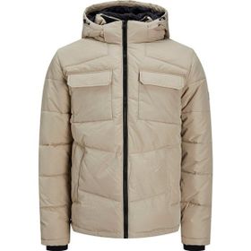 Jack & Jones 12212233 Bej Jjbrady Regular Fit Yalıtımlı Kapüşonlu Şişme Erkek Mont