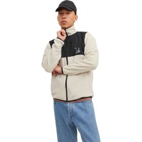 Jack & Jones 12227868 Beyaz Jcofilo Polarfleece Sweat Zip High Sn Erkek Günlük Polar Ceket