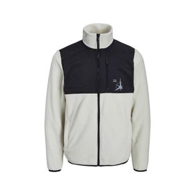 Jack & Jones 12227868 Beyaz Jcofilo Polarfleece Sweat Zip High Sn Erkek Günlük Polar Ceket