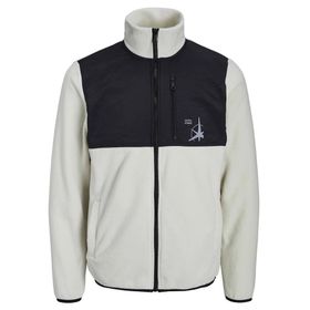 Jack & Jones 12227868 Beyaz Jcofilo Polarfleece Sweat Zip High Sn Erkek Günlük Polar Ceket