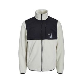 Jack & Jones 12227868 Beyaz Jcofilo Polarfleece Sweat Zip High Sn Erkek Günlük Polar Ceket