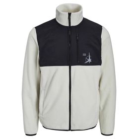 Jack & Jones 12227868 Beyaz Jcofilo Polarfleece Sweat Zip High Sn Erkek Günlük Polar Ceket