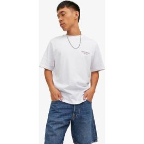 Jack & Jones 12230754-White Jorgrocery Tee Ss Crew Neck Beyaz Erkek T-shirt