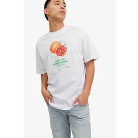 Jack & Jones 12230754-White Jorgrocery Tee Ss Crew Neck Beyaz Erkek T-shirt