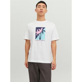 Jack & Jones 12234214_JORTULUM LOGO TEE SS CREW Bisiklet Yaka Baskılı Beyaz Erkek T-shirt