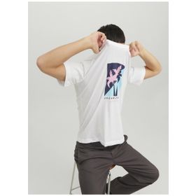 Jack & Jones 12234214_JORTULUM LOGO TEE SS CREW Bisiklet Yaka Baskılı Beyaz Erkek T-shirt