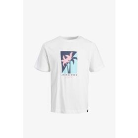 Jack & Jones 12234214_JORTULUM LOGO TEE SS CREW Bisiklet Yaka Baskılı Beyaz Erkek T-shirt