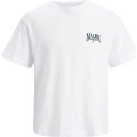 Jack & Jones 12234270-Brigh Jorpalma Back Tee Ss Crew Neck Beyaz Erkek T-shirt