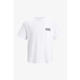 Jack & Jones 12234270-Brigh Jorpalma Back Tee Ss Crew Neck Beyaz Erkek T-shirt