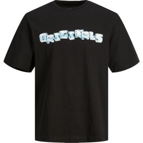 Jack & Jones 12235260-Black Jorwave3d Tee Ss Crew Neck Erkek Siyah T-shirt