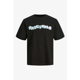 Jack & Jones 12235260-Black Jorwave3d Tee Ss Crew Neck Erkek Siyah T-shirt