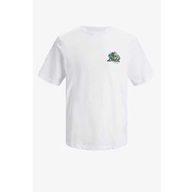 Jack & Jones 12235304 Jorcabana Graphic Tee SS Crew Neck LN Beyaz Erkek T-Shirt