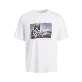 Jack & Jones 12235522 Jorsplash Photo Tee Ss Crew Neck Beyaz Erkek T-shirt
