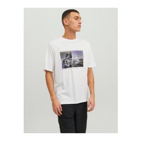 Jack & Jones 12235522 Jorsplash Photo Tee Ss Crew Neck Beyaz Erkek T-shirt
