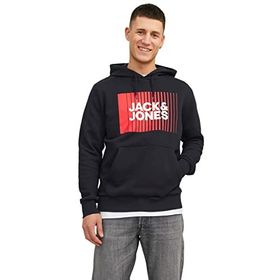 Jack & Jones 12236806_JJECORP LOGO SWEAT HOOD PL Siyah Erkek Sweatshirt