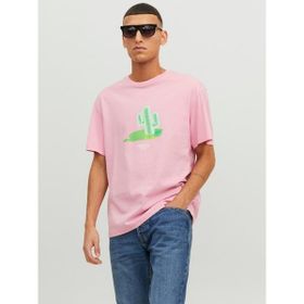 Jack & Jones 12238166-Prism Jordimensional Tee Ss Crew Neck Tg Pembe Erkek T-shirt