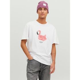 Jack & Jones 12238166-White Jordimensional Tee Ss Crew Neck Tg Beyaz Erkek T-shirt