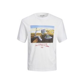 Jack & Jones 12238168 Beyaz Mavi Erkek T-shirt