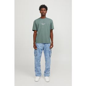 Jack & Jones 12240121_JORVESTERBRO TEE SS CREW N Yuvarlak Yaka Krem Erkek T-shirt