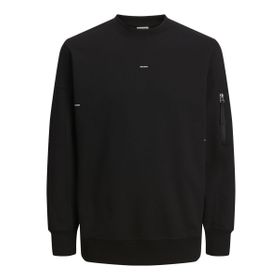 Jack & Jones 12240222_JCOSHADE SWEAT CREW NECK L Bisiklet Yaka Siyah Erkek Sweatshirt