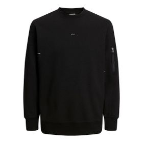 Jack & Jones 12240222_JCOSHADE SWEAT CREW NECK L Bisiklet Yaka Siyah Erkek Sweatshirt