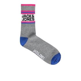 Jack & Jones 12240491 Atletic Logo Açık Gri Erkek Çorap