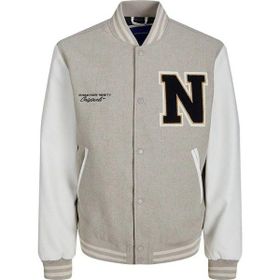 Jack & Jones 12241559 Jorcollege Wool Blend Bomber Noos Krem Erkek Ceket