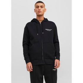 Jack & Jones 12241691_JORVESTERBRO SWEAT ZIP HOO Kapüşon Yaka Siyah Erkek Sweatshirt