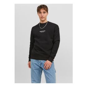 Jack & Jones 12241694_JORVESTERBRO SWEAT CREW NE Bisiklet Yaka Siyah Erkek Sweatshirt