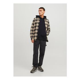 Jack & Jones 12242176_JCOREACT SWEAT HOOD Kapüşon Yaka Siyah Erkek Sweatshirt