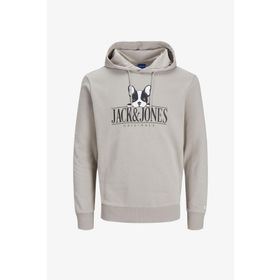 Jack & Jones 12244219-Beige Jorbeware Sweat Hood Fst Erkek Bej Sweatshirt