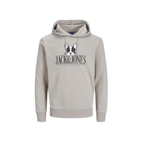 Jack & Jones 12244219-Beige Jorbeware Sweat Hood Fst Erkek Bej Sweatshirt