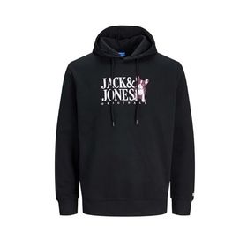 Jack & Jones 12244219-Black Jorbeware Sweat Hood Fst Erkek Siyah Sweatshirt