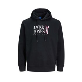Jack & Jones 12244219-Black Jorbeware Sweat Hood Fst Erkek Siyah Sweatshirt