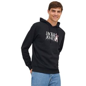 Jack & Jones 12244219-Black Jorbeware Sweat Hood Fst Erkek Siyah Sweatshirt