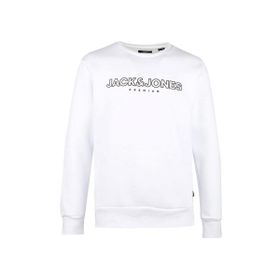 Jack & Jones 12245593-White Jprblajason Branding Sweat Crew Neck Erkek Beyaz Sweatshirt