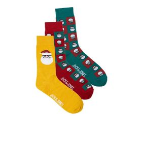Jack & Jones 12246143 Square Santa 3'lü Erkek Çorap