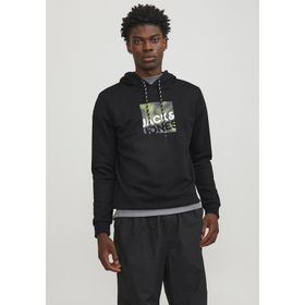 Jack & Jones 12246994 Logan Kapüşonlu Black Erkek Sweatshirt