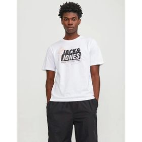 Jack & Jones 12252376 Beyaz Jcomap Logo Erkek T-Shirt