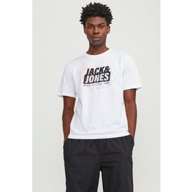 Jack & Jones 12252376 Beyaz Jcomap Logo Erkek T-Shirt