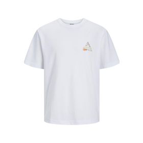 Jack & Jones 12253380 O Yaka Baskılı Kısa Kollu Beyaz Erkek T-shirt