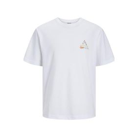 Jack & Jones 12253380 O Yaka Baskılı Kısa Kollu Beyaz Erkek T-shirt