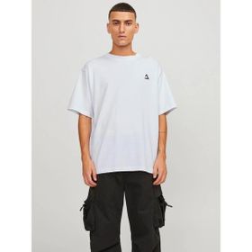 Jack & Jones 12253435 Jcotriangle Tee SS Crew Neck SN White Erkek T-shirt