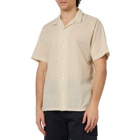 Jack & Jones 12256772 Gömlek Yaka Rahat Kesim Kısa Kollu Bej Erkek Gömlek