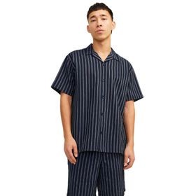 Jack & Jones 12256772 Lacivert Beyaz Erkek Gömlek