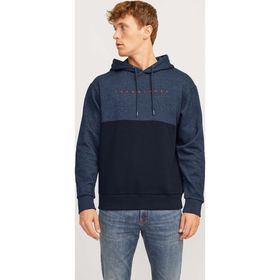 Jack & Jones 12256824-NB Lacivert Star Blocked Erkek Sweatshirt